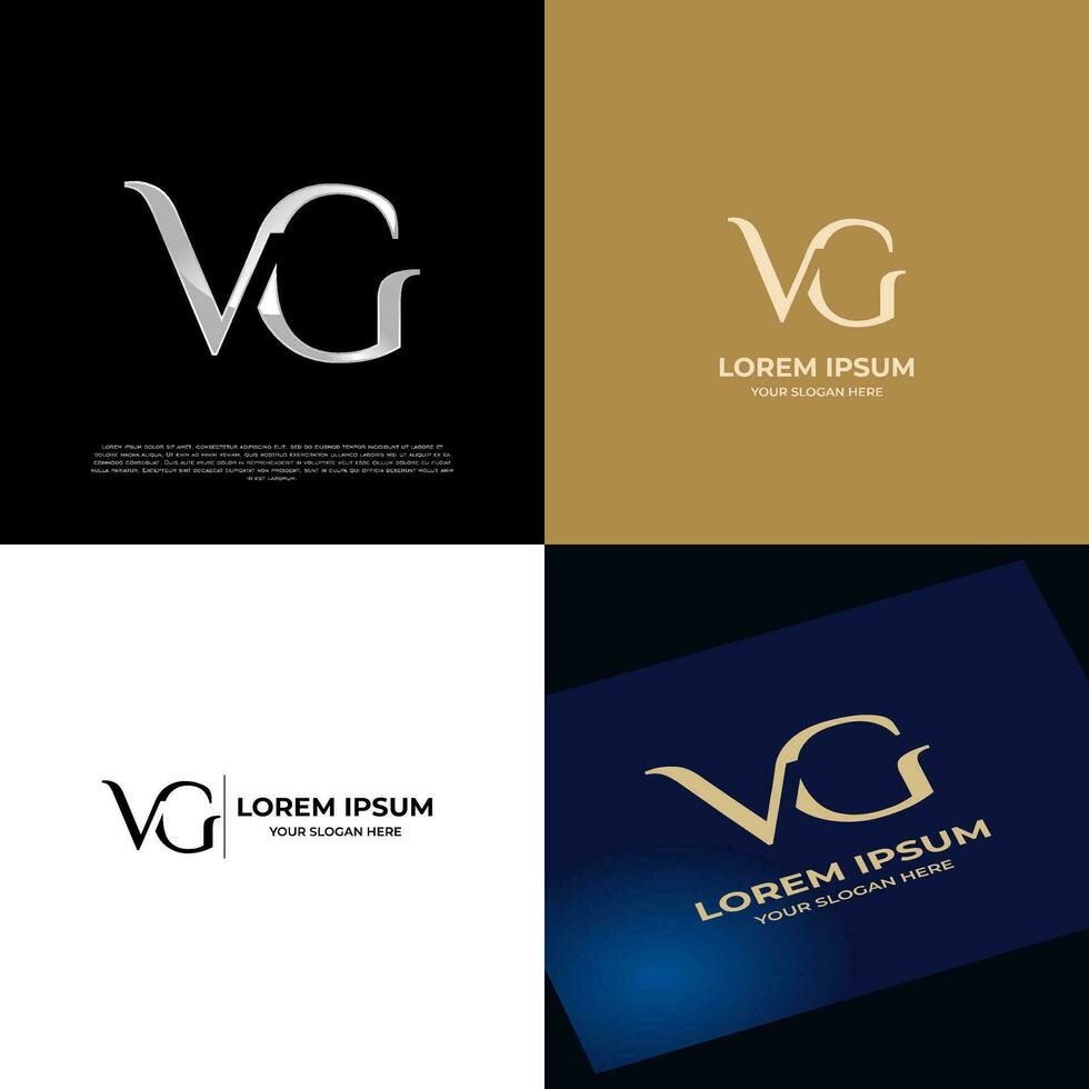 Logo Initiale vg Beschriftung Typografie modern vektor