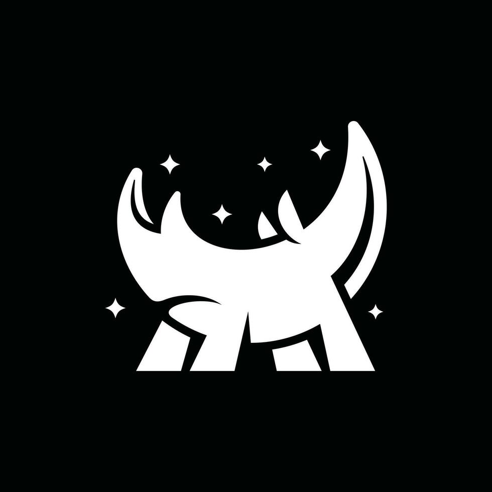 Nashorn Mond mit Star Logo Design Vektor, geeignet zum Ihre Unternehmen vektor