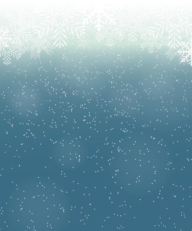 jul och nyår bakgrund med snö, snöflingor vektor