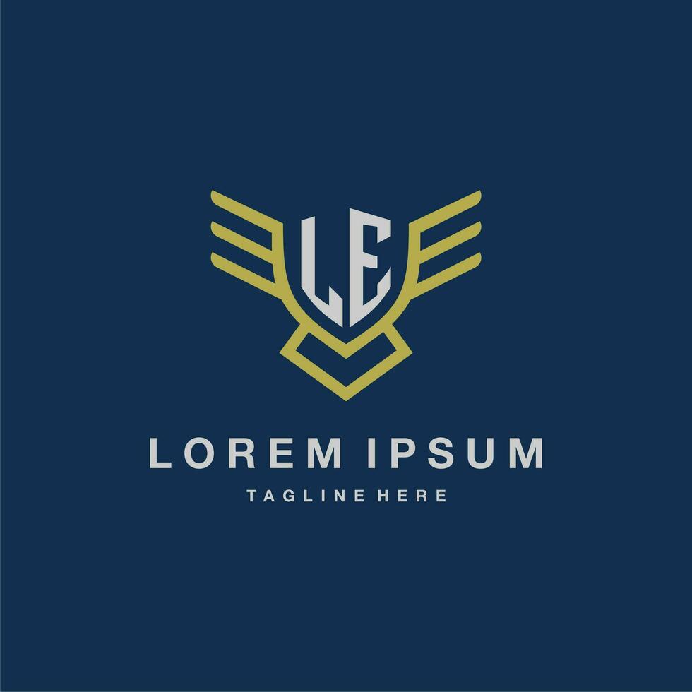 le första monogram logotyp för kreativ Örn linje bild vektor design