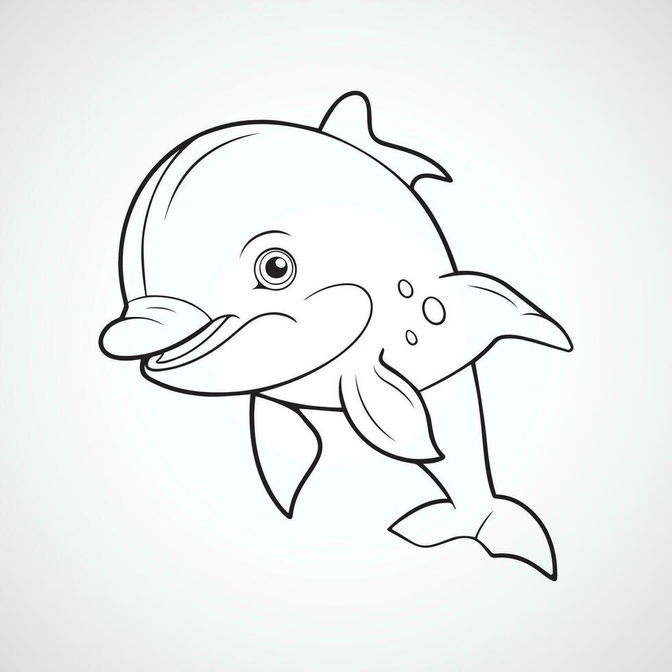 Vektor süß Delfin Karikatur Illustration