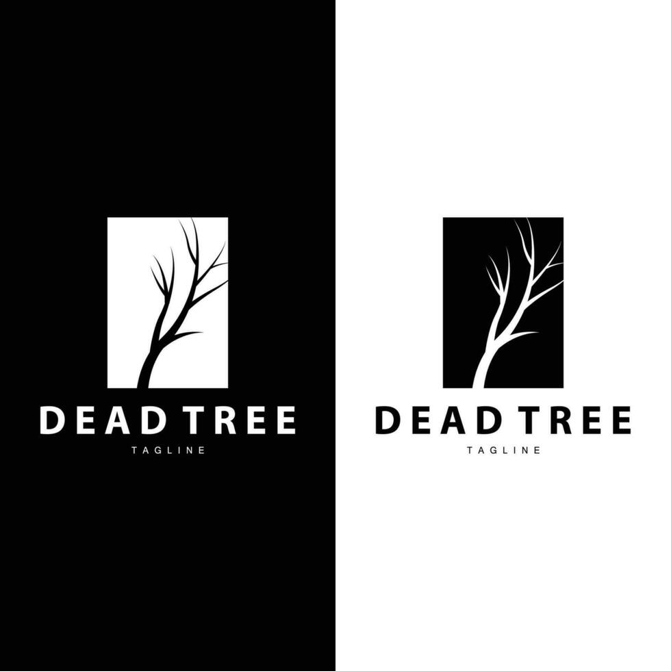 Dürre Logo, trocken Baum Logo Design mit einfach, minimalistisch und modern Vektor Linie Stil