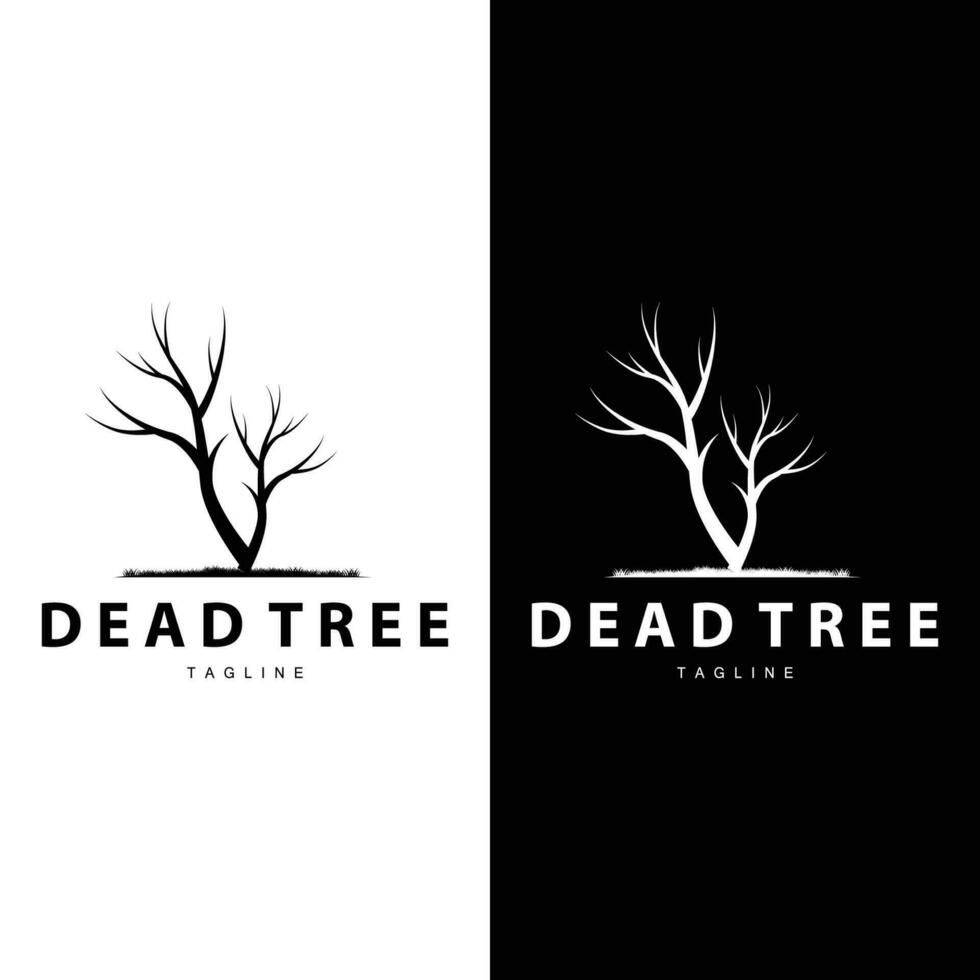 Dürre Logo, trocken Baum Logo Design mit einfach, minimalistisch und modern Vektor Linie Stil