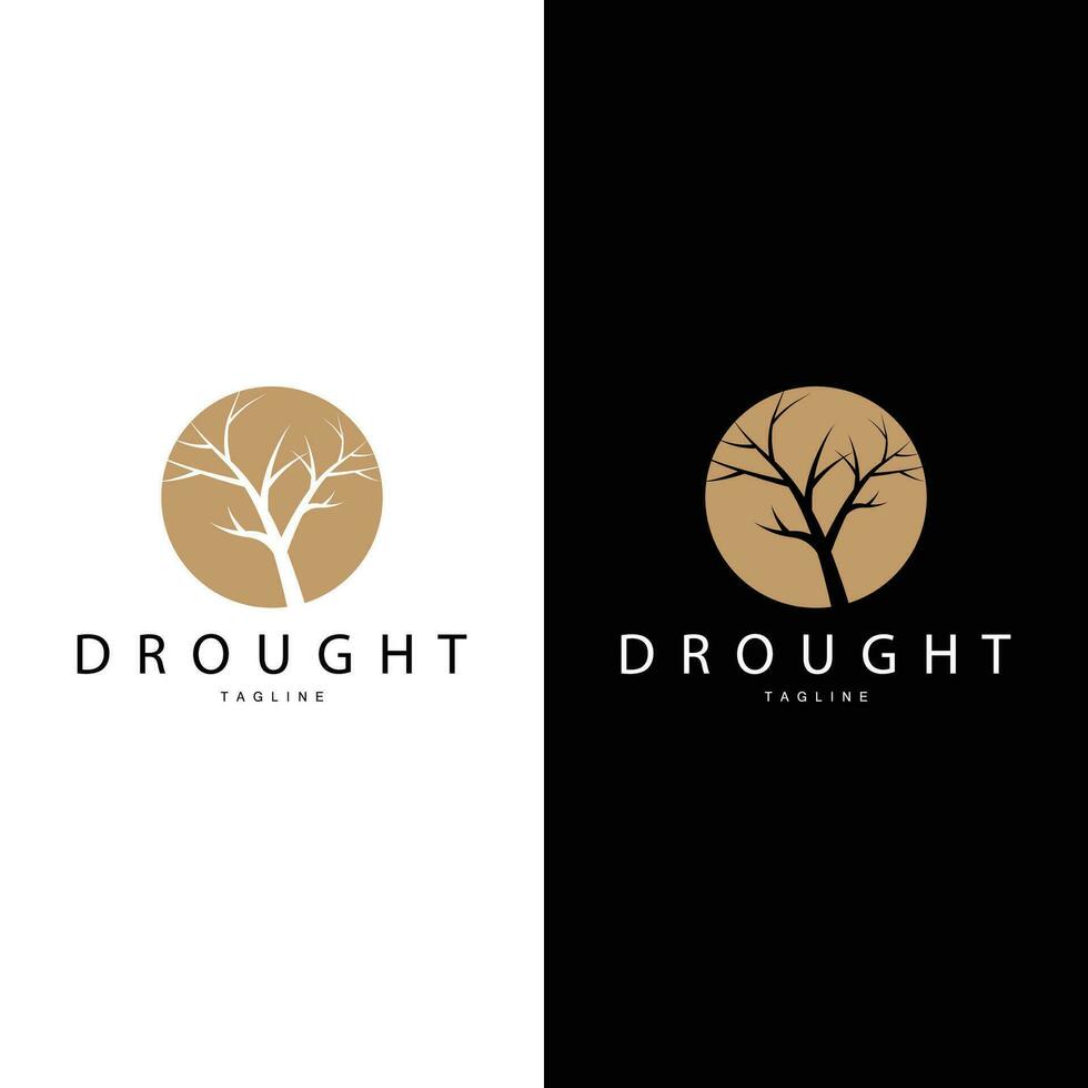 Dürre Logo, trocken Baum Logo Design mit einfach, minimalistisch und modern Vektor Linie Stil