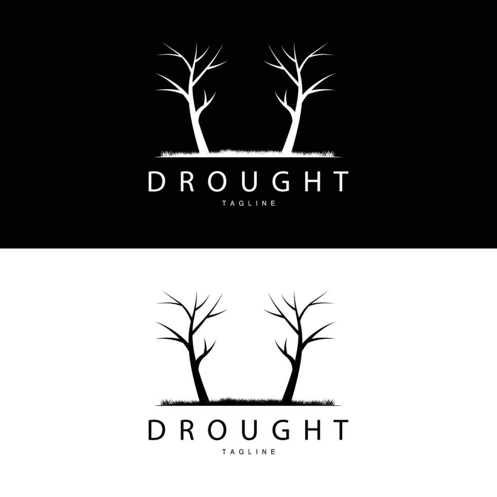 Dürre Logo, trocken Baum Logo Design mit einfach, minimalistisch und modern Vektor Linie Stil