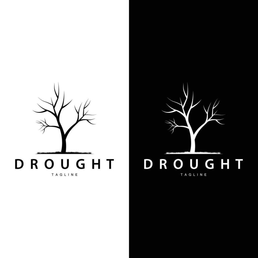 Dürre Logo, trocken Baum Logo Design mit einfach, minimalistisch und modern Vektor Linie Stil