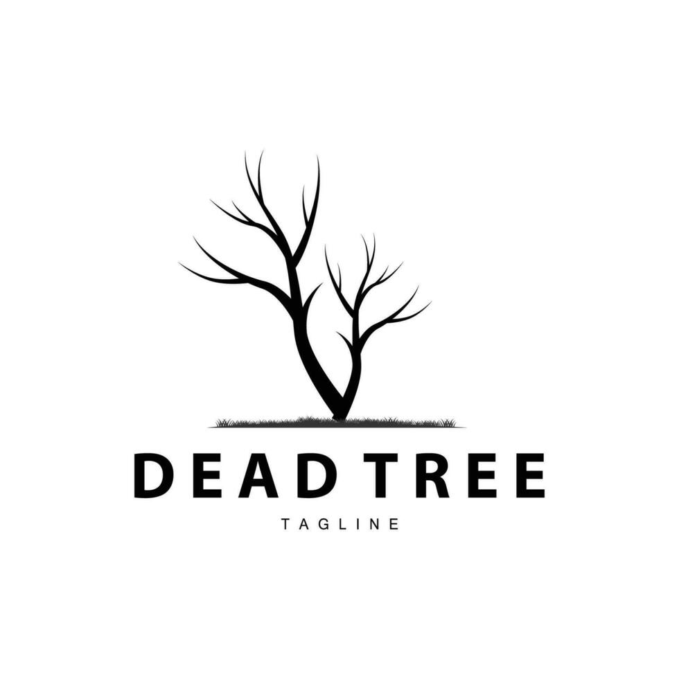 Dürre Logo, trocken Baum Logo Design mit einfach, minimalistisch und modern Vektor Linie Stil