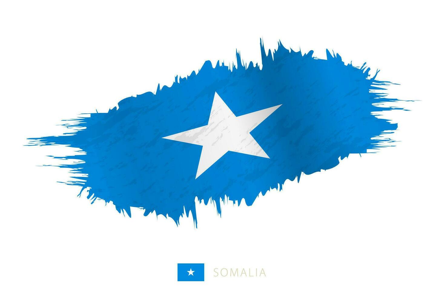 målad penseldrag flagga av somalia med vinka effekt. vektor