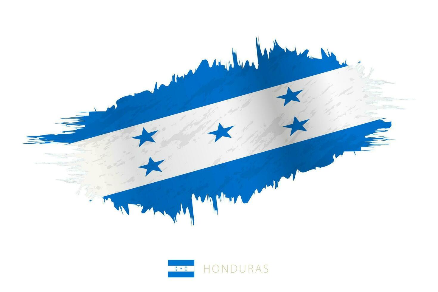 gemalt Pinselstrich Flagge von Honduras mit winken Wirkung. vektor