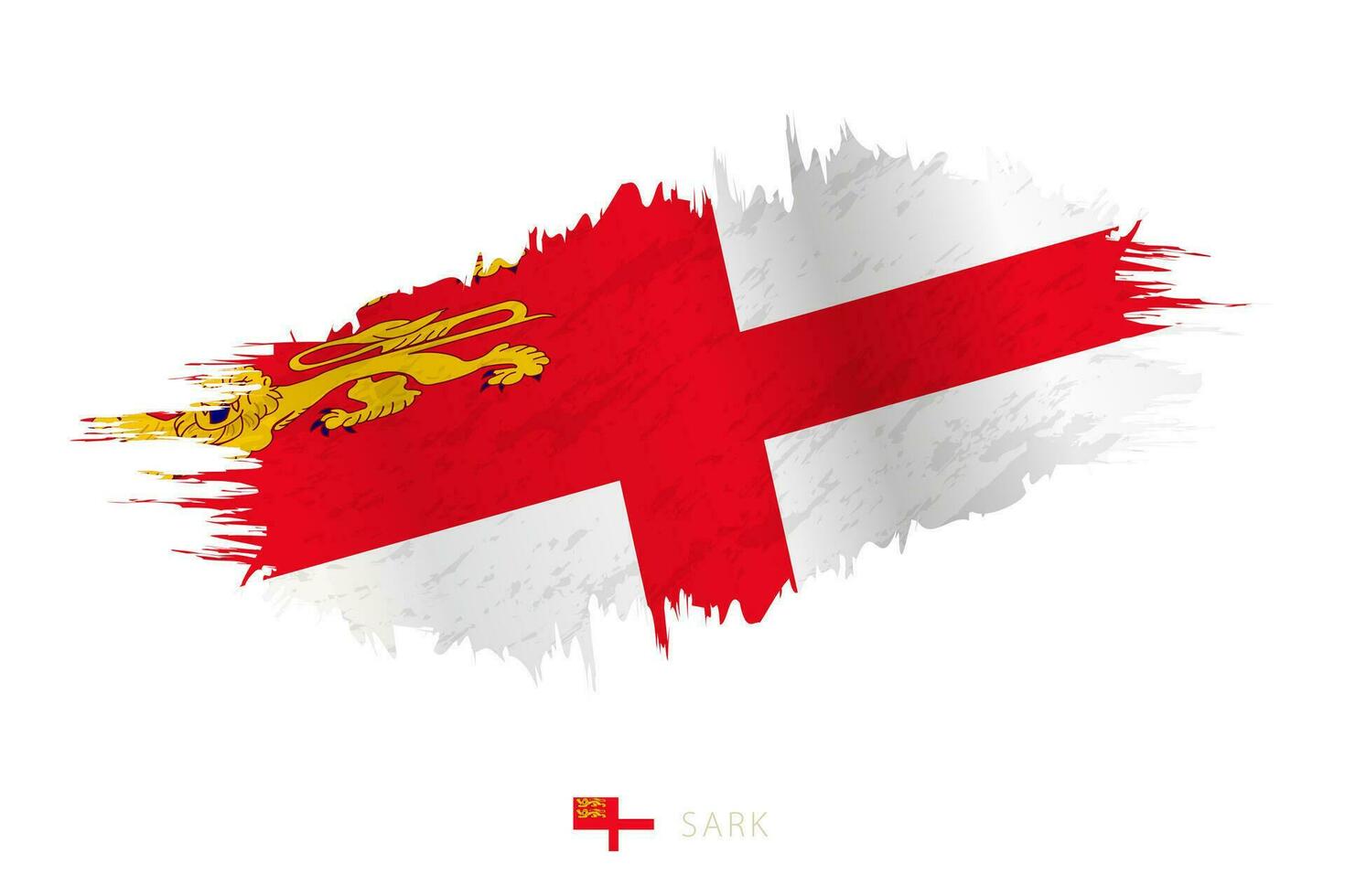 gemalt Pinselstrich Flagge von sark mit winken Wirkung. vektor