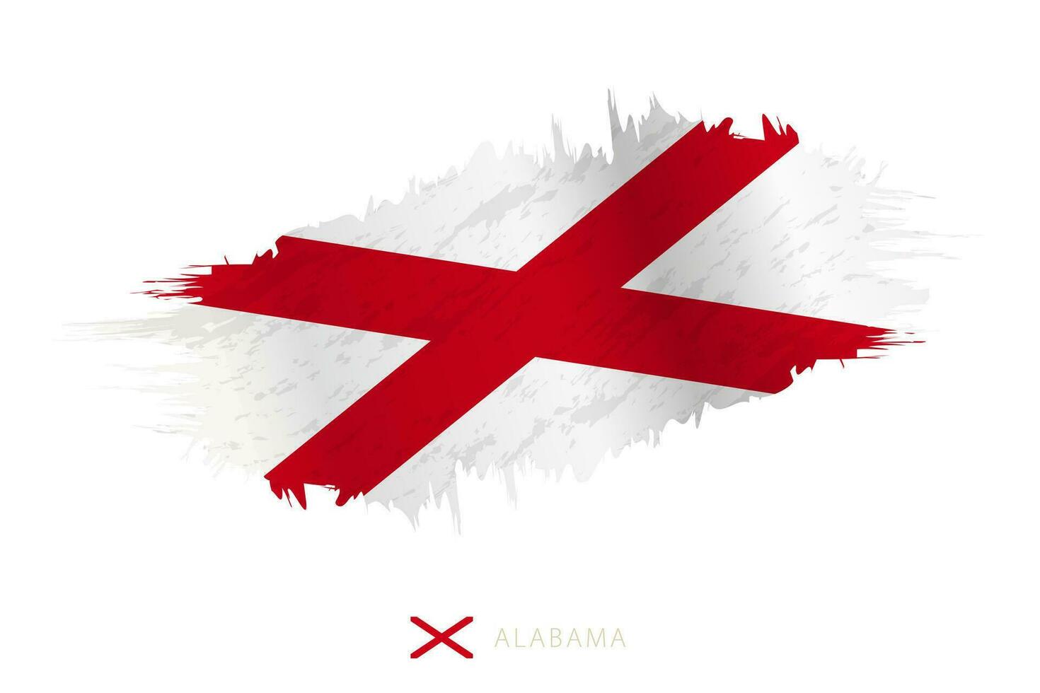 gemalt Pinselstrich Flagge von Alabama mit winken Wirkung. vektor