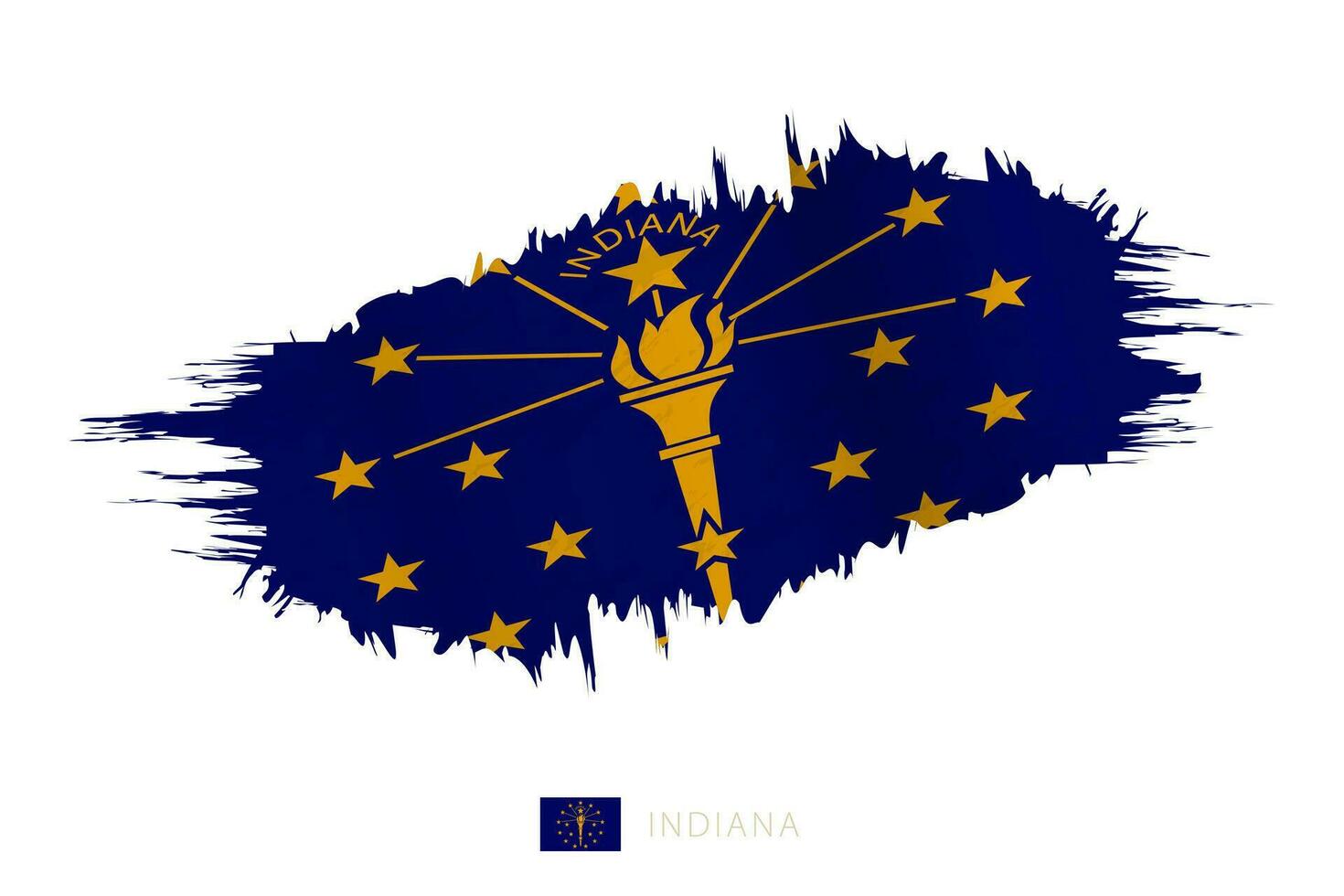 gemalt Pinselstrich Flagge von Indiana mit winken Wirkung. vektor