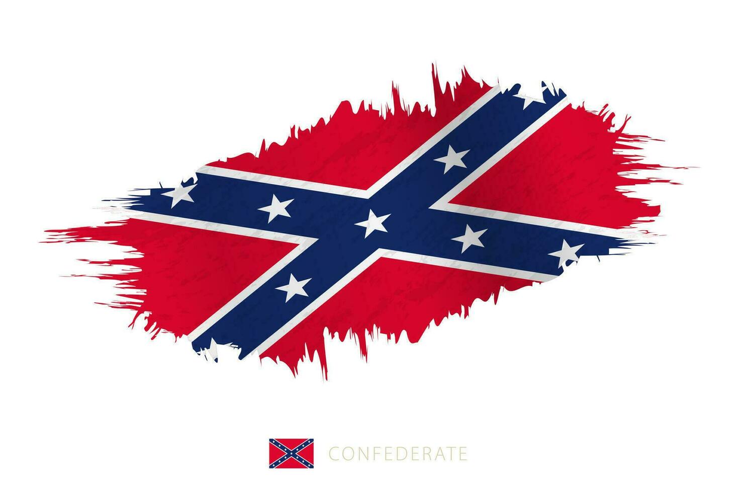 gemalt Pinselstrich Flagge von Konföderierter mit winken Wirkung. vektor