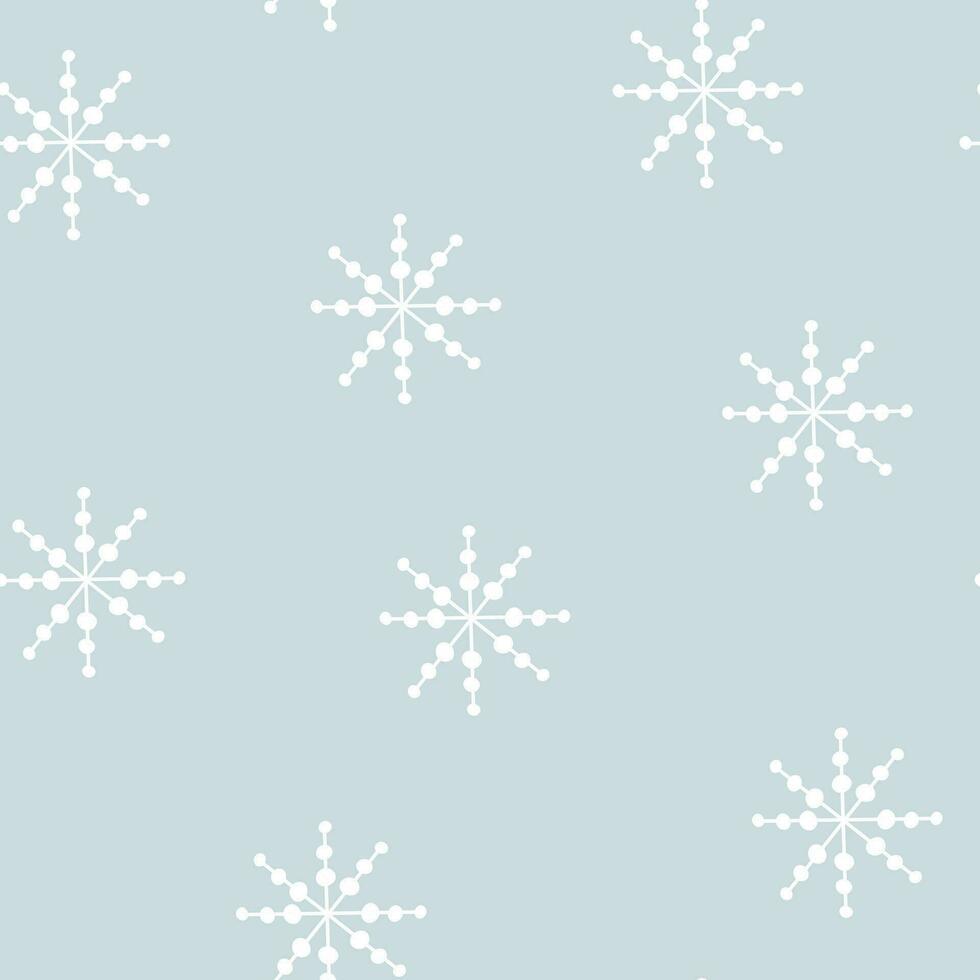 snöflingor ny år sömlös mönster. hand dragen mönster. ny år textur för skriva ut, omslag papper, design, tyg, dekor, gåva. vektor