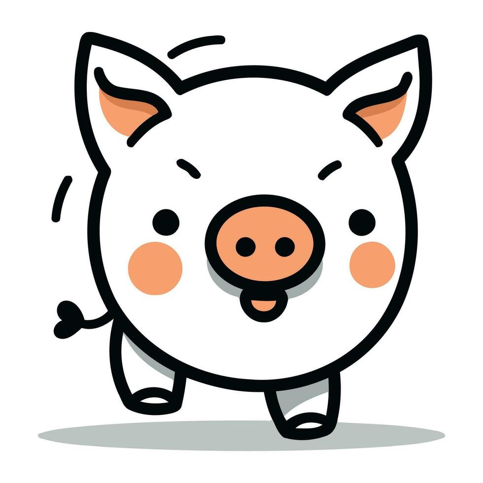 süß Schwein Karikatur Maskottchen Charakter Vektor Symbol Illustration Design