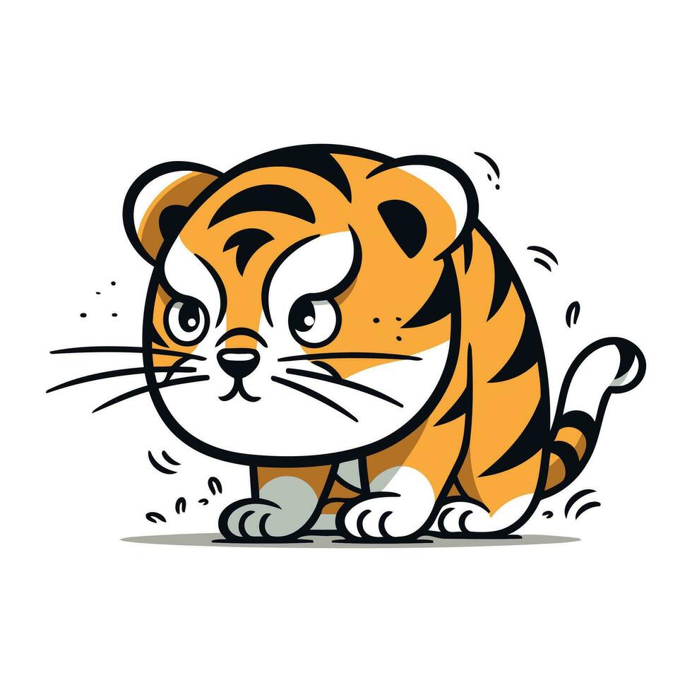 Karikatur Tiger. Vektor Illustration. isoliert auf Weiß Hintergrund.