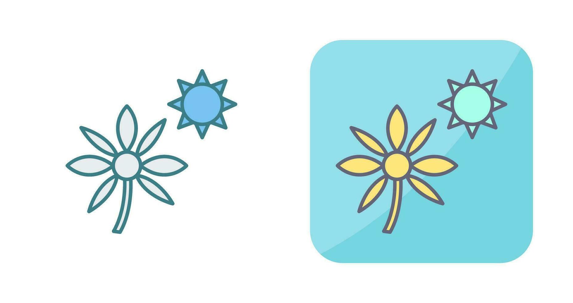 blomma i solljus vektor ikon