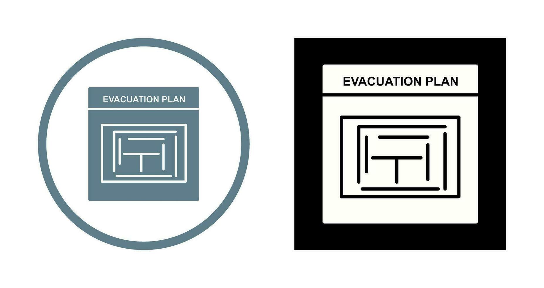 Evakuierungsplan-Vektorsymbol vektor