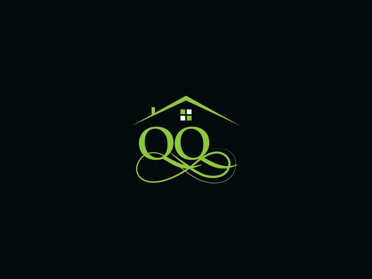 minimalistisch qq Luxus Haus Logo, echt Nachlass qq Logo Symbol zum Gebäude Geschäft vektor