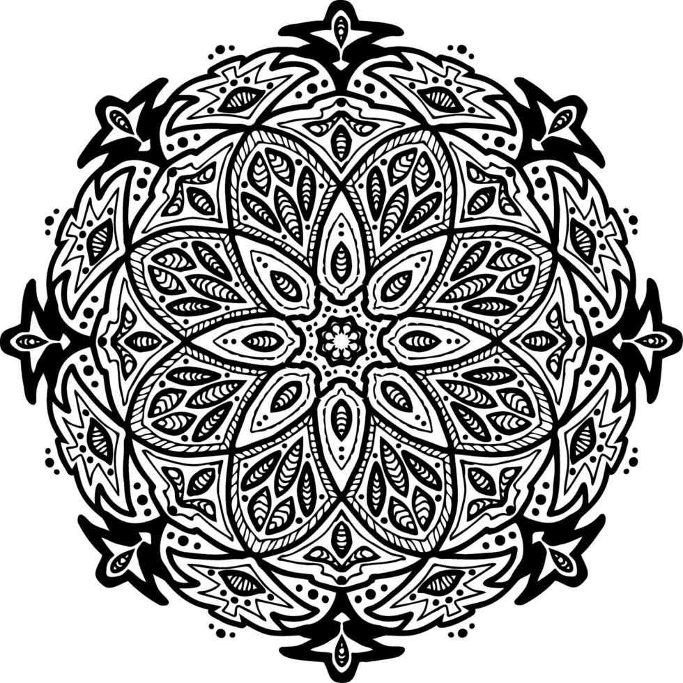 Mandala für Yoga handgezeichnete Spirit Logo Ornament vektor