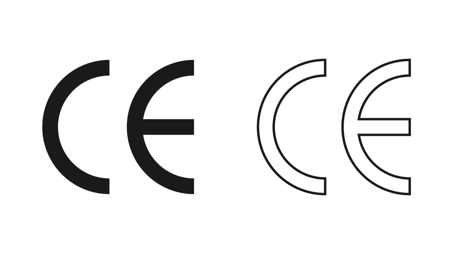 ce-Kennzeichen. ce-Symbol auf weißem Hintergrund. vektor