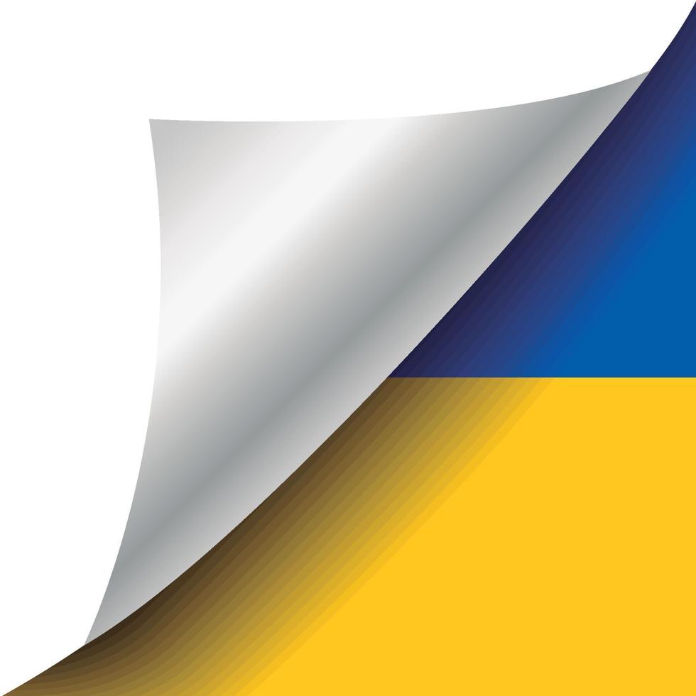 Ukraine-Flagge mit gekräuselter Ecke vektor