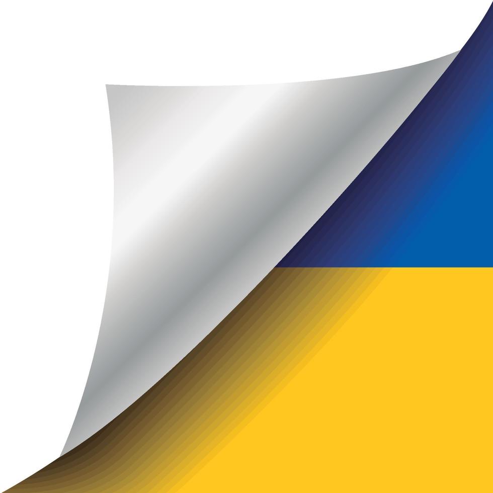 ukrainsk flagga med böjt hörn vektor