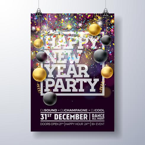 New Year Party Poster Illustration vektor
