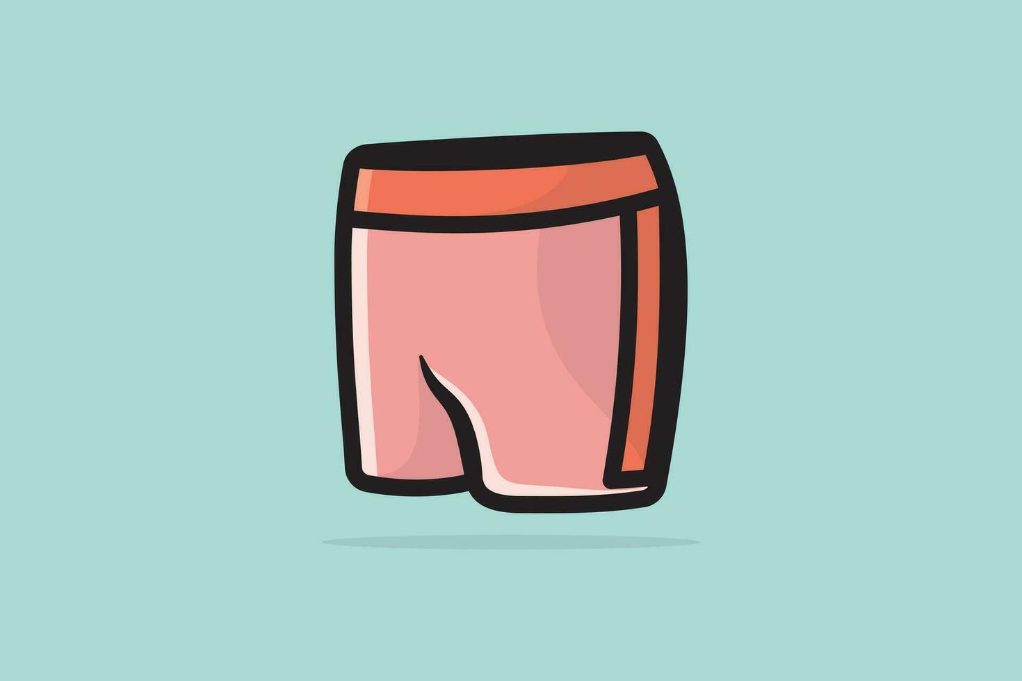 Gym ha på sig orsakssamband kort knicker vektor illustration. sporter och mode objekt ikon begrepp. Pojkar bekväm strand shorts knicker vektor design med skugga.