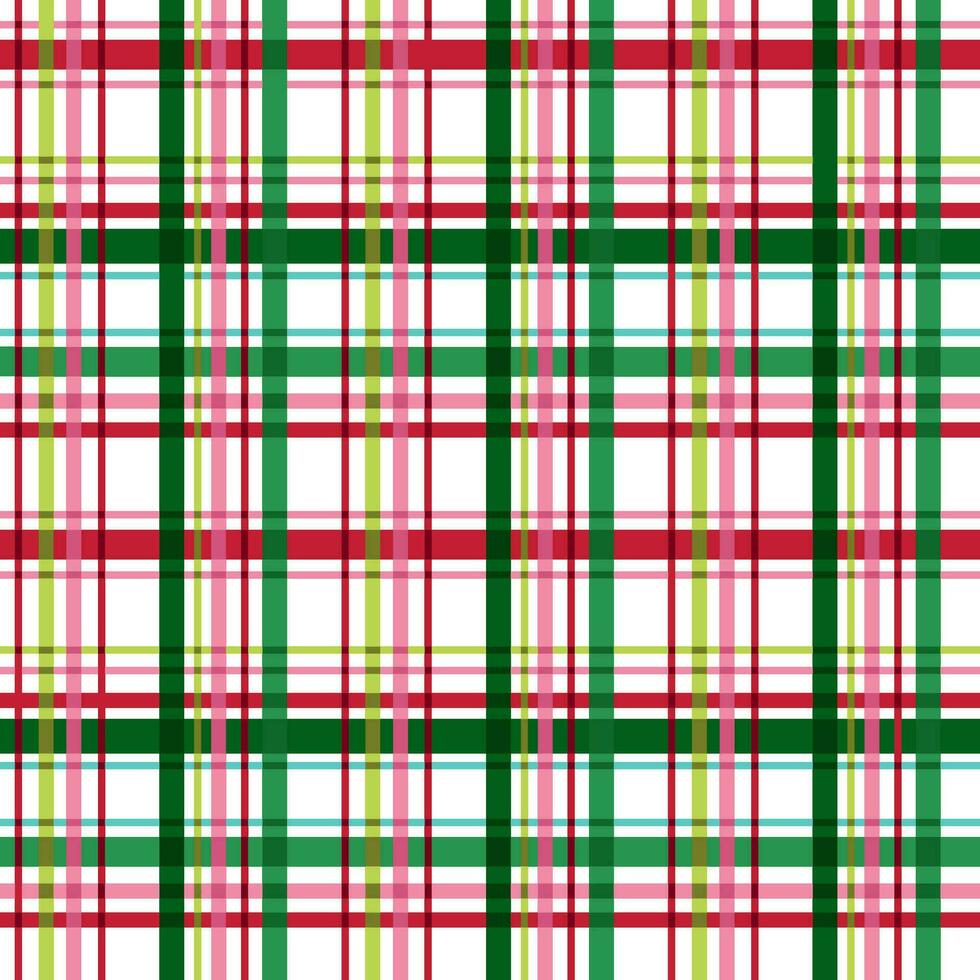 jul pläd sömlös mönster i grön, röd, rosa färger. mysigt vinter- rutig upprepa bakgrund. vektor vinter- tid traditionell flanell design, skott prydnad, kolla upp, tartan skriva ut, tapet.