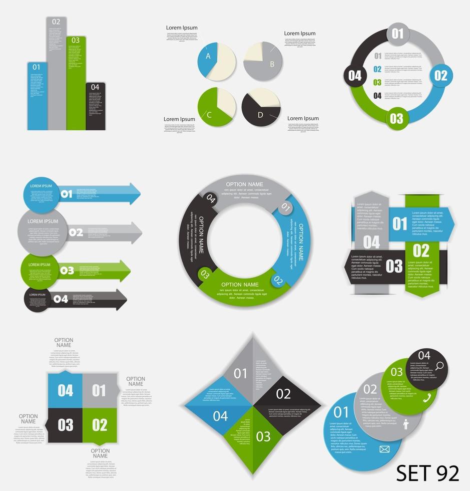 Sammlung von Infografik-Vorlagen für Unternehmen vektor