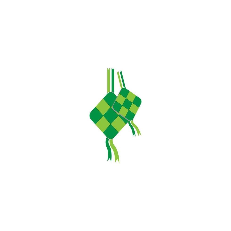 Ketupat ikon för Aidil Fitri ramadan symbol i platt illustration vektor isolerat i vit bakgrund