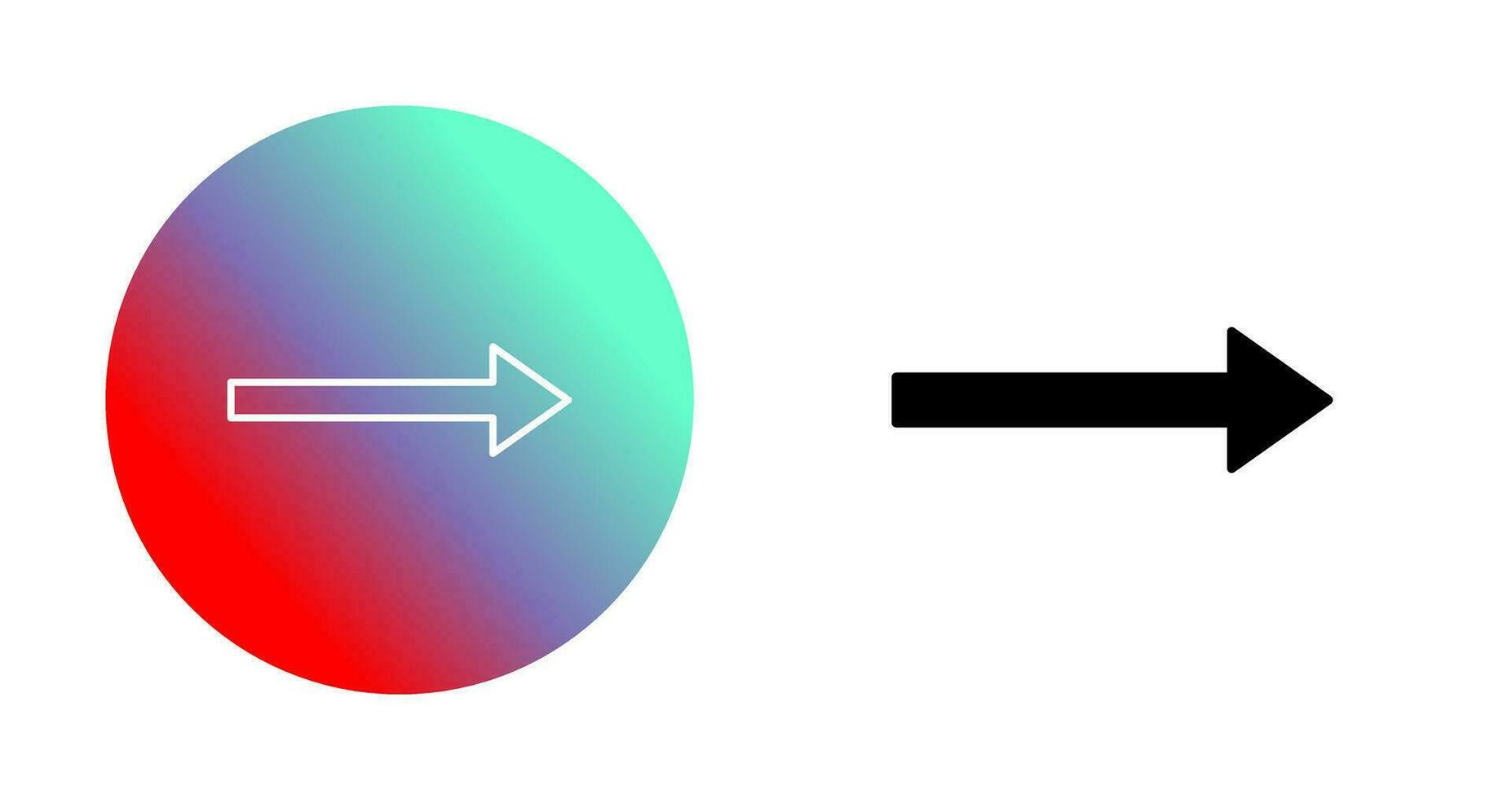 einzigartiges Vektorsymbol mit Pfeil nach rechts vektor