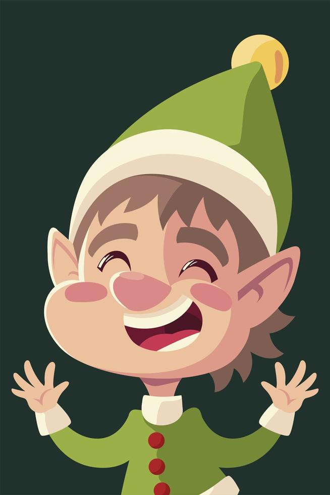 Frohe Weihnachten Helfer Charakter Portrait Cartoon vektor