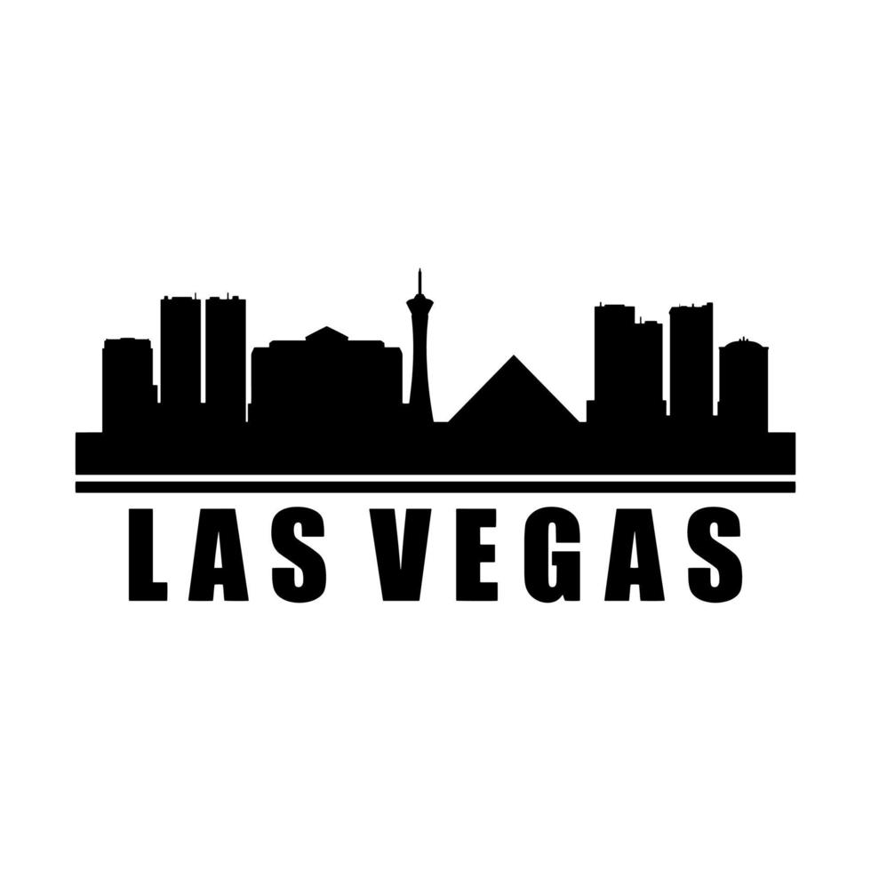 Skyline von Las Vegas auf weißem Hintergrund dargestellt vektor