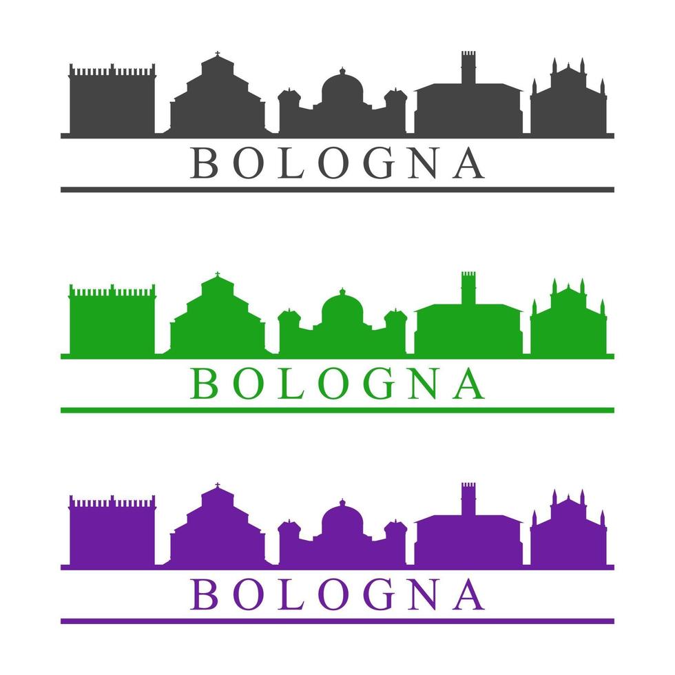 bolognas skyline illustrerad på vit bakgrund vektor