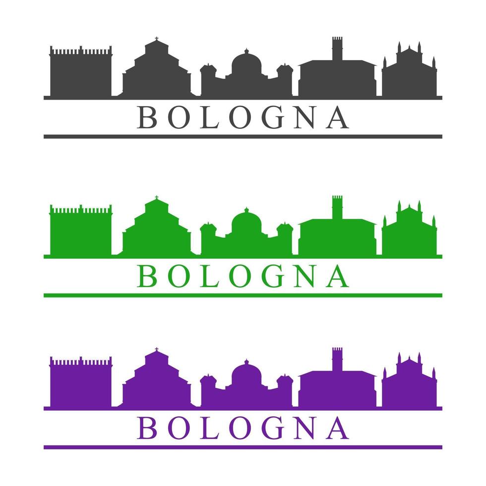 bologna skyline auf weißem hintergrund illustriert vektor