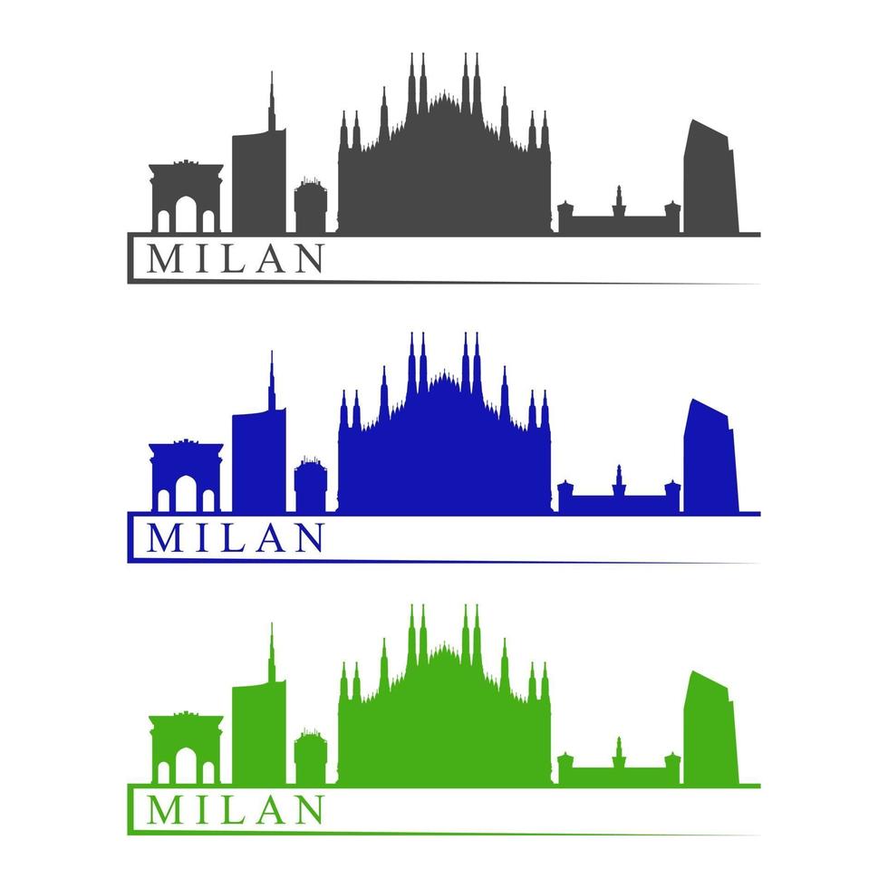 milans skyline illustrerad på vit bakgrund vektor
