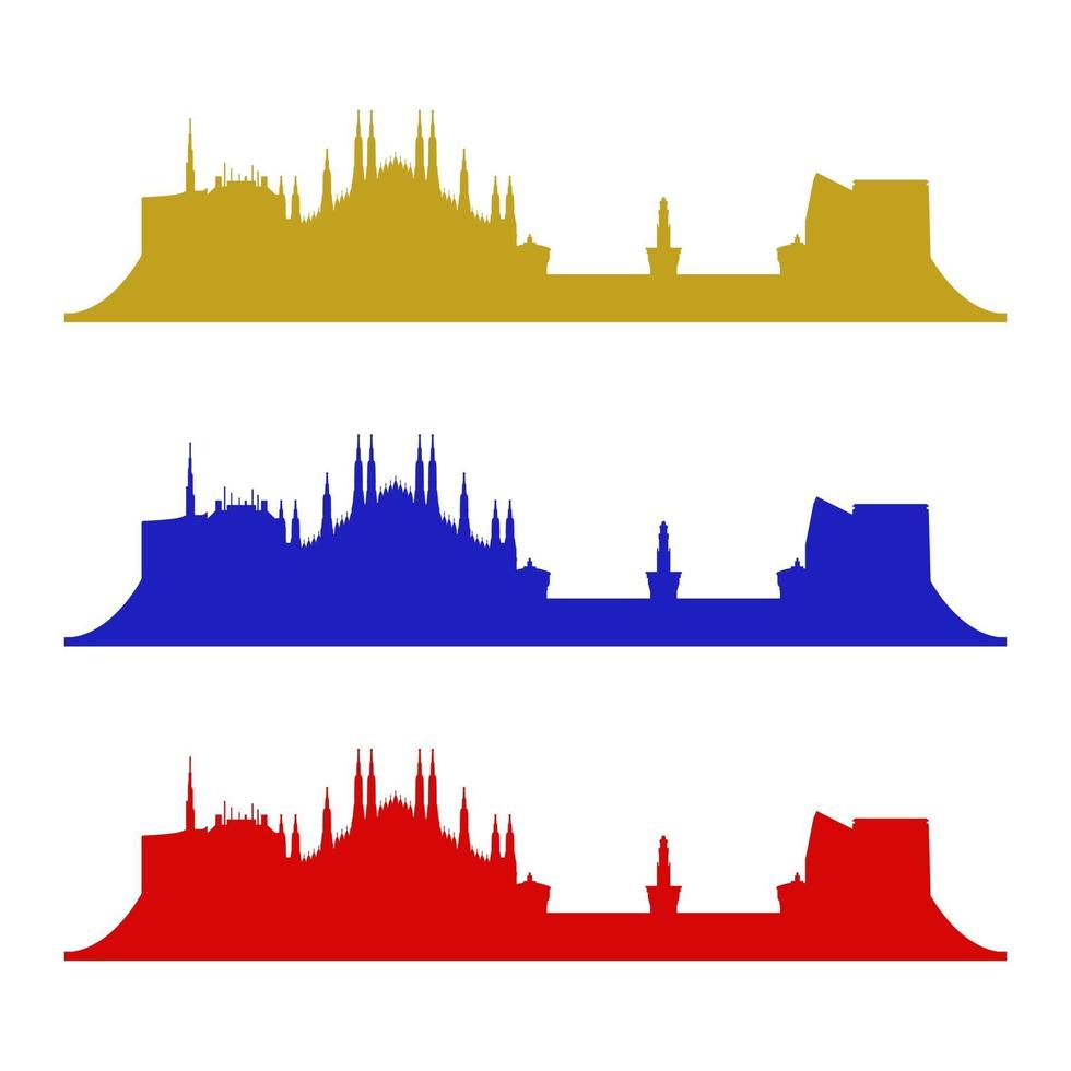 milans skyline illustrerad på vit bakgrund vektor