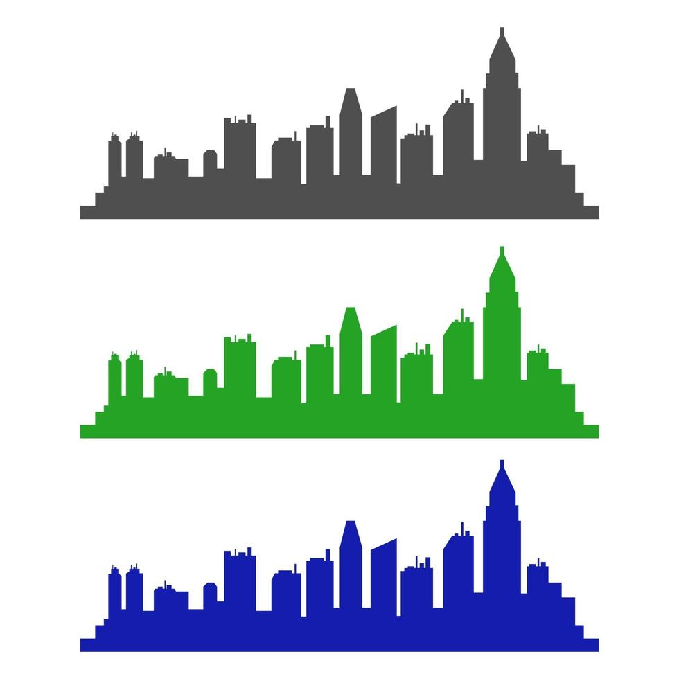 illustrierte Skyline der Stadt auf weißem Hintergrund vektor