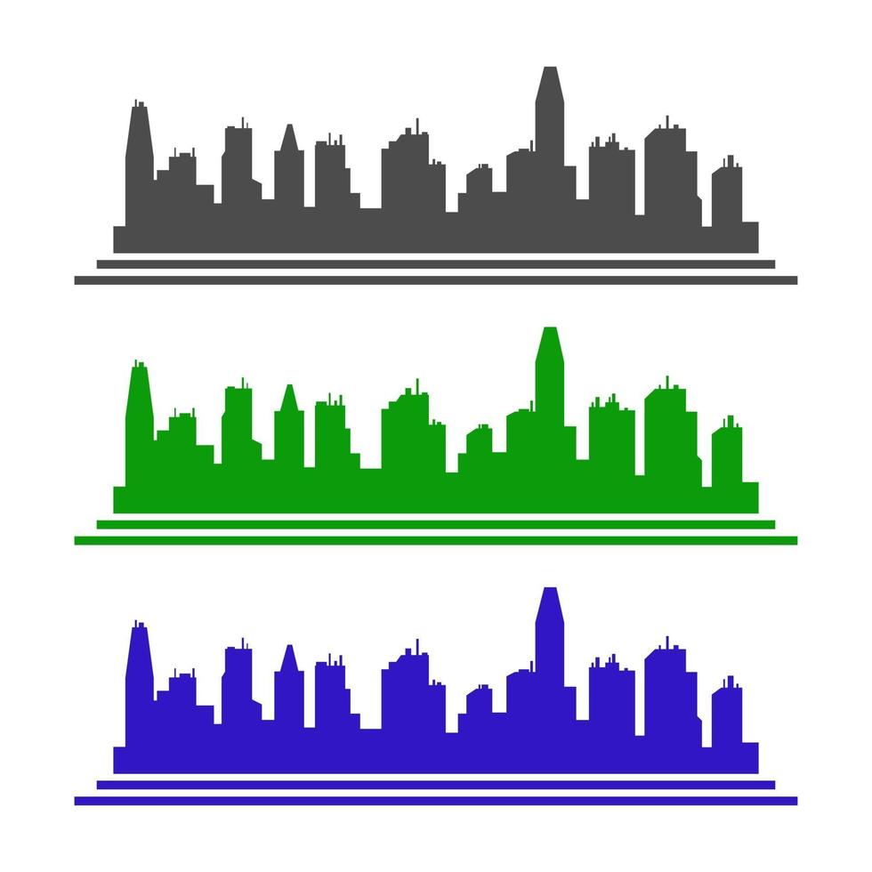 illustrierte Skyline der Stadt auf weißem Hintergrund vektor