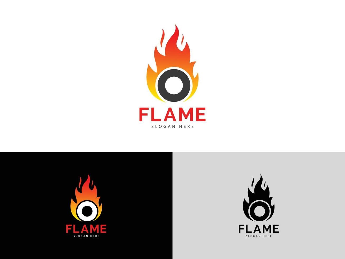 Flamme Feuer abstrakte Logo-Vektor-Vorlage vektor