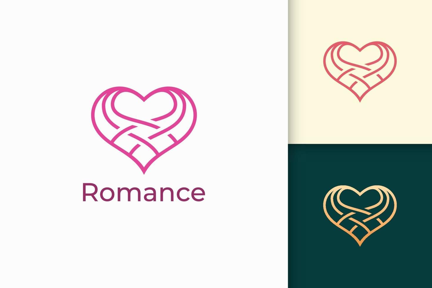 enkel linje kärlek logotyp representerar romantik eller relation vektor