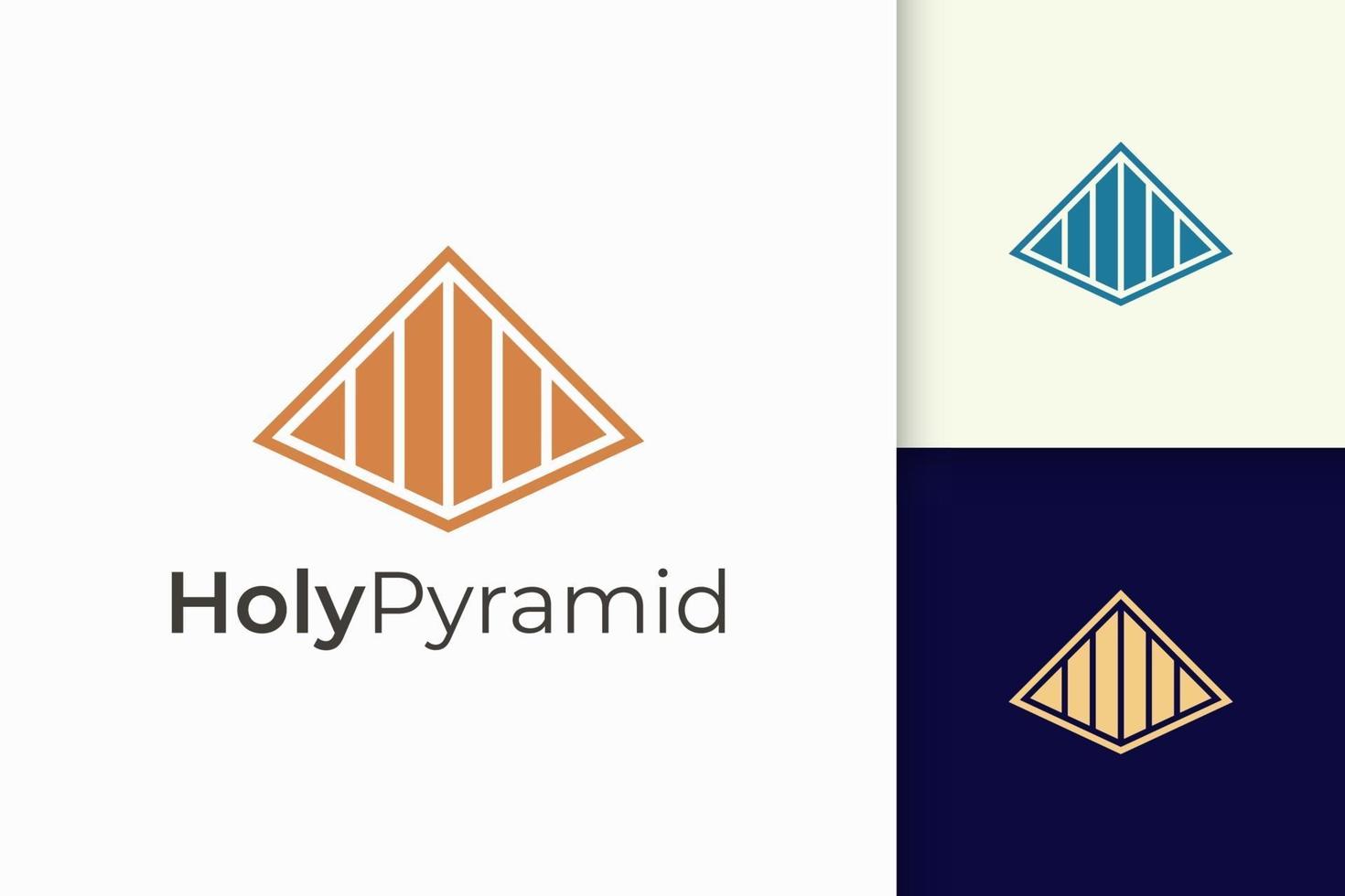 Dreieckiges Pyramidenlogo in einfacher und moderner Form passend für Tech-Unternehmen vektor