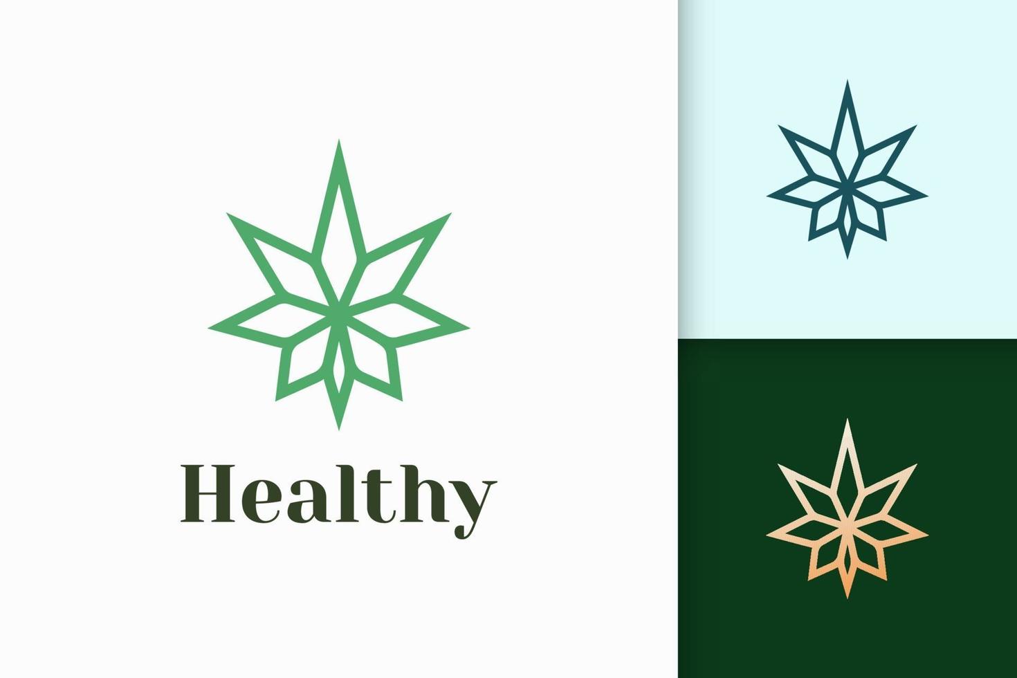 cannabis- eller marijuana -logotyp i enkel och modern för droger eller örter vektor