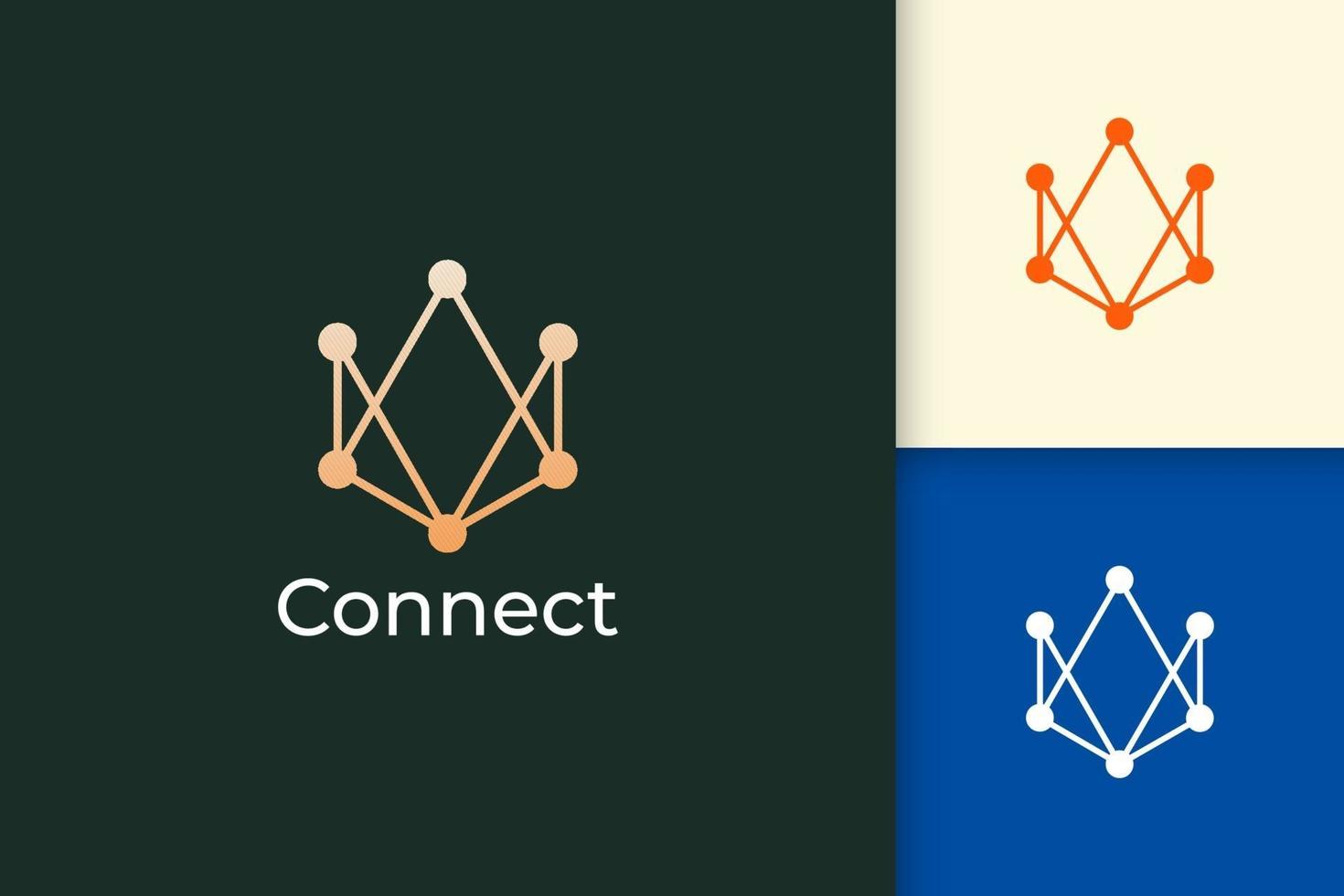 digitale Daten oder Logo-Konzept für Technologieunternehmen verbinden vektor
