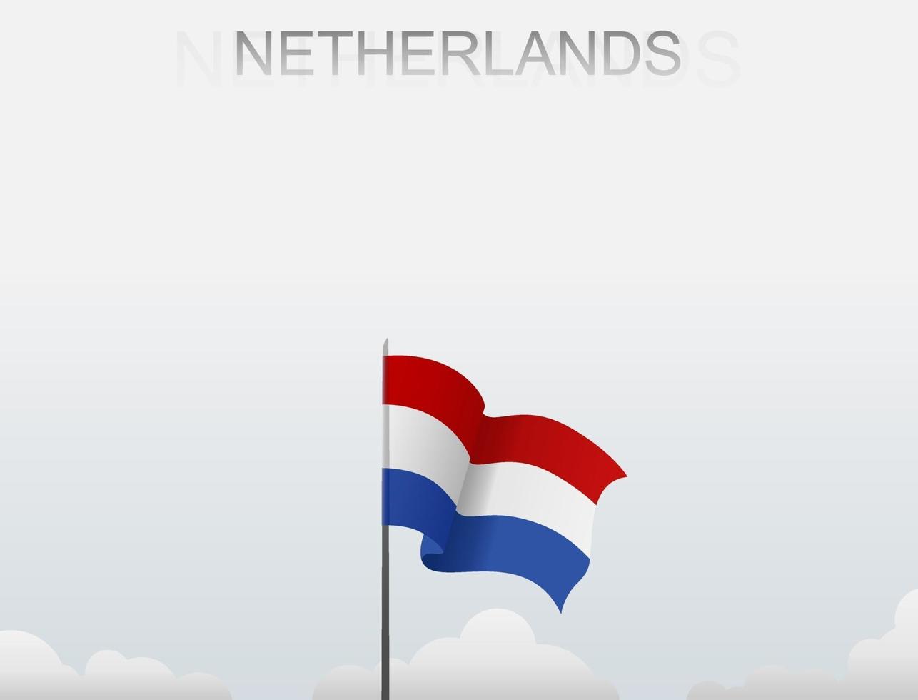 die flagge der niederlande weht unter dem weißen himmel vektor