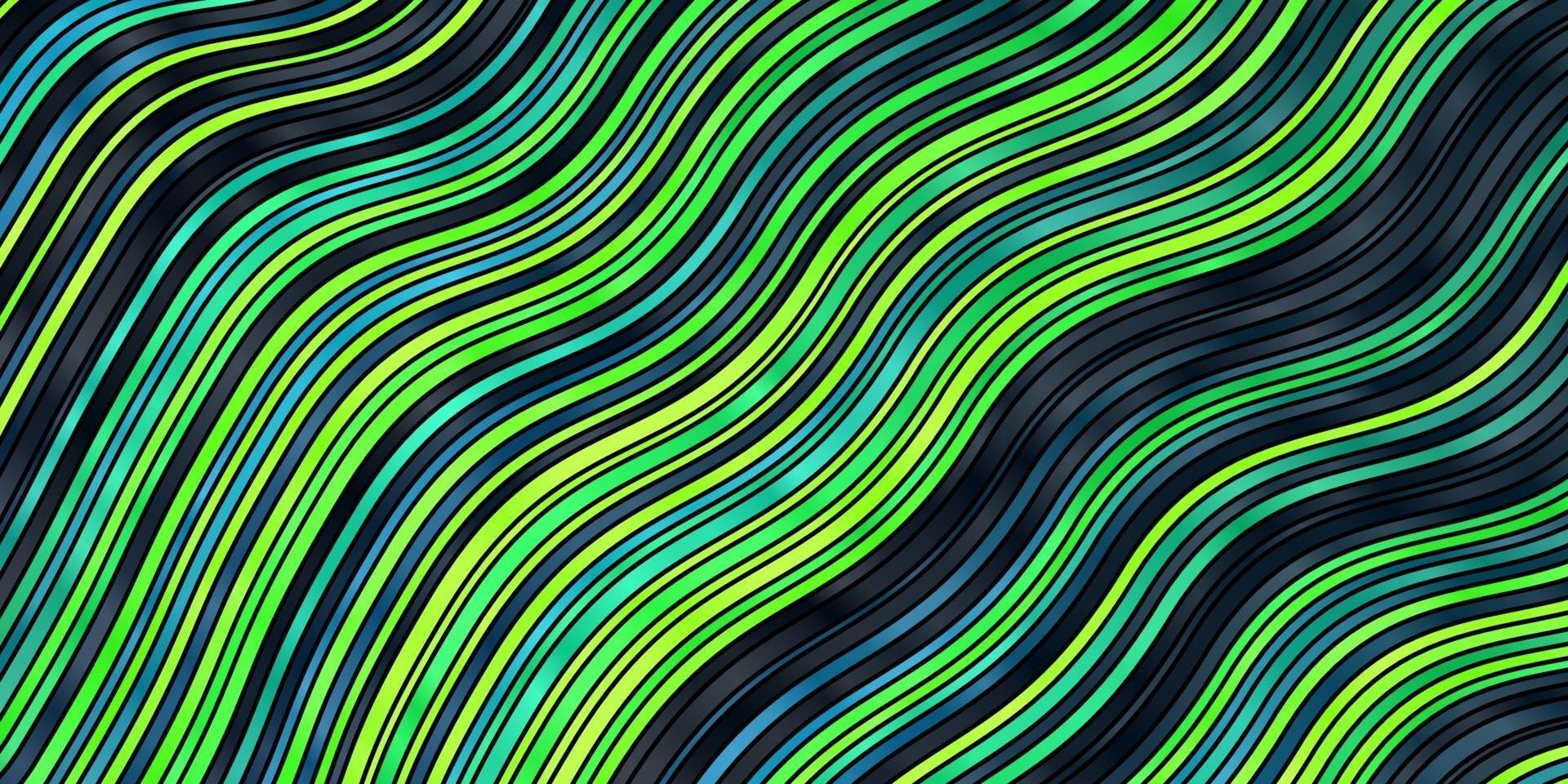 ljusblå, grön vektormall med böjda linjer. vektor