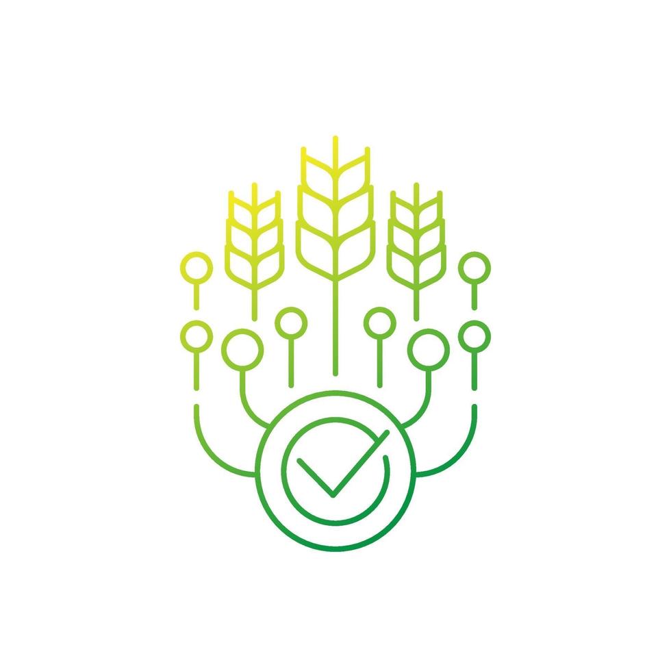 Smart Farming-Symbol, Linienvektor vektor