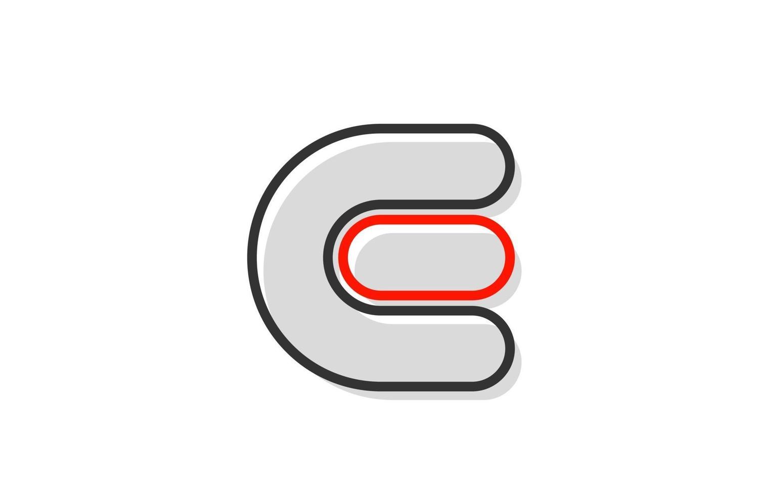 svart röd grå bokstav e alfabetet logotyp design ikon för företaget vektor